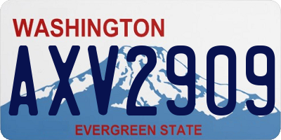 WA license plate AXV2909