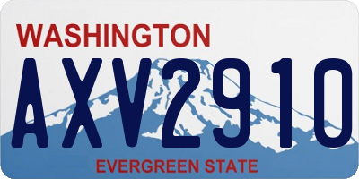WA license plate AXV2910