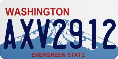 WA license plate AXV2912