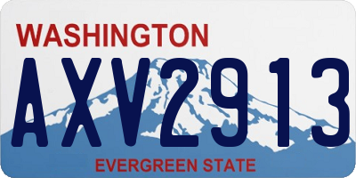 WA license plate AXV2913