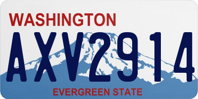 WA license plate AXV2914