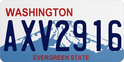 WA license plate AXV2916