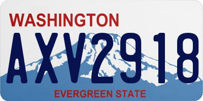 WA license plate AXV2918