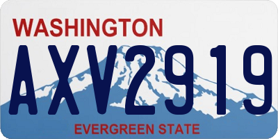 WA license plate AXV2919