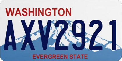 WA license plate AXV2921