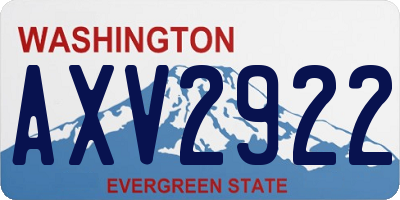 WA license plate AXV2922