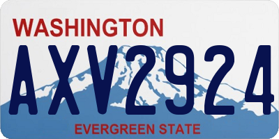 WA license plate AXV2924