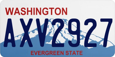 WA license plate AXV2927