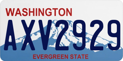 WA license plate AXV2929