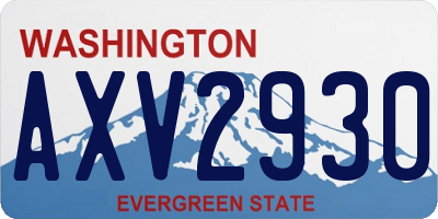WA license plate AXV2930