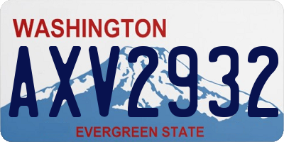 WA license plate AXV2932
