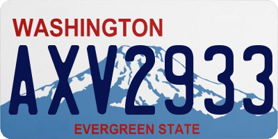 WA license plate AXV2933