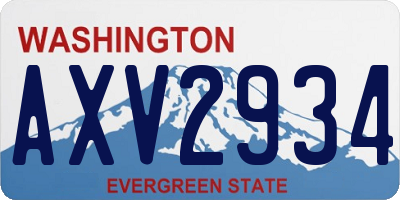 WA license plate AXV2934