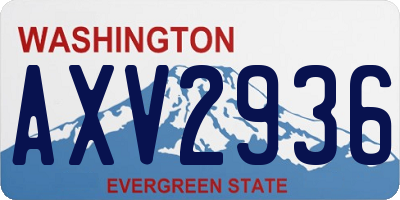 WA license plate AXV2936