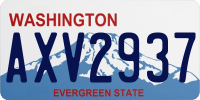 WA license plate AXV2937