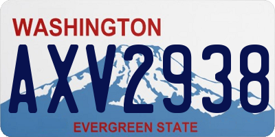 WA license plate AXV2938