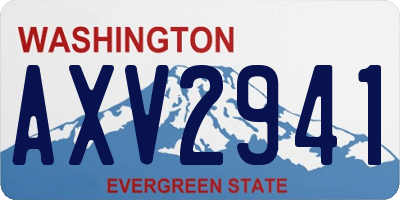 WA license plate AXV2941