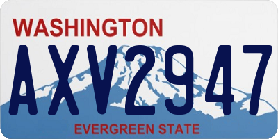 WA license plate AXV2947