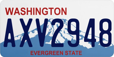 WA license plate AXV2948