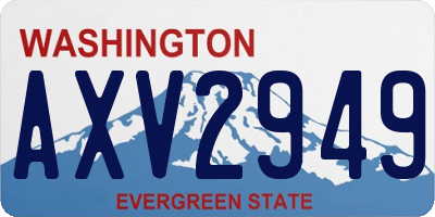 WA license plate AXV2949