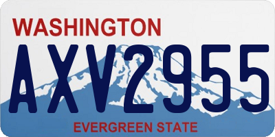 WA license plate AXV2955