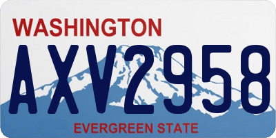 WA license plate AXV2958