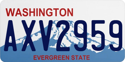 WA license plate AXV2959