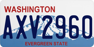 WA license plate AXV2960