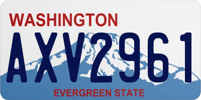 WA license plate AXV2961