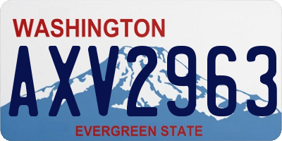 WA license plate AXV2963