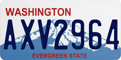 WA license plate AXV2964