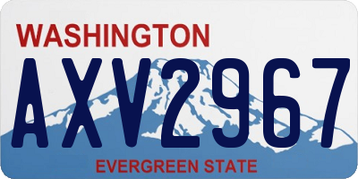WA license plate AXV2967