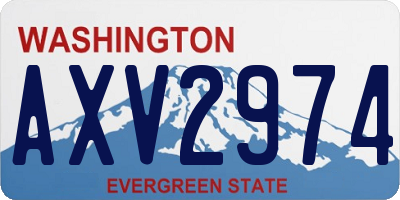 WA license plate AXV2974