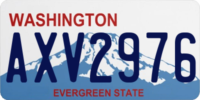 WA license plate AXV2976