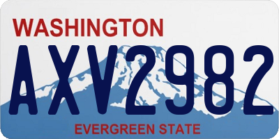WA license plate AXV2982