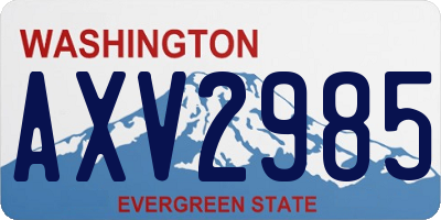 WA license plate AXV2985