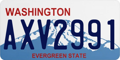 WA license plate AXV2991