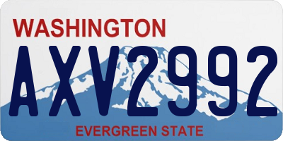 WA license plate AXV2992