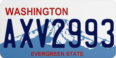 WA license plate AXV2993