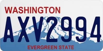 WA license plate AXV2994