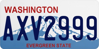 WA license plate AXV2999