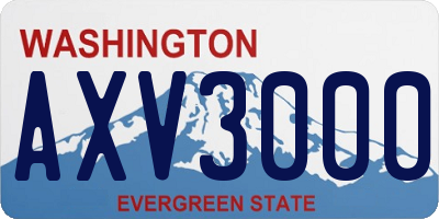 WA license plate AXV3000