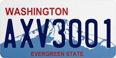 WA license plate AXV3001
