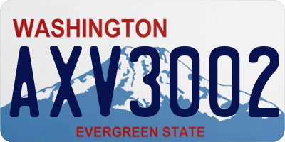 WA license plate AXV3002