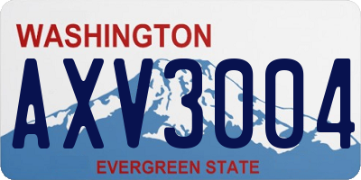 WA license plate AXV3004