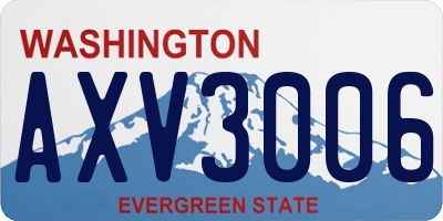 WA license plate AXV3006