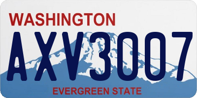 WA license plate AXV3007