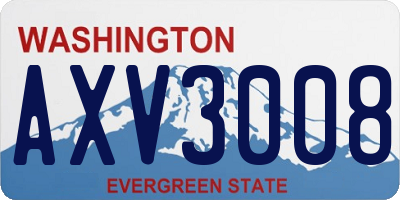 WA license plate AXV3008