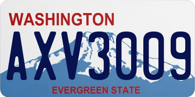WA license plate AXV3009