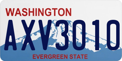 WA license plate AXV3010